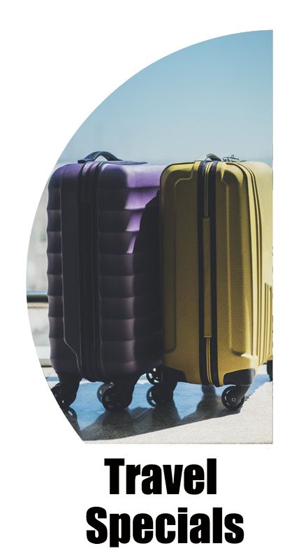 Purple and yellow suitcase in airport